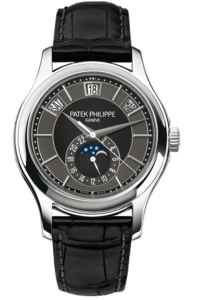 Replica Watch Patek Philippe Annual Calendar 5205 White Gold Black 5205G-010